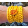 Crocheted Wrist Band - Buttercup Yellow