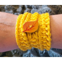 Crocheted Wrist Band - Buttercup Yellow