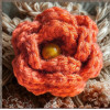 Brooch - Crocheted Flower, Orange