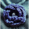 Brooch - Crocheted Flower, Navy Blue