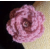 Brooch - Crocheted Flower, Dusky Pink