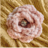 Brooch - Crocheted Flower, Dusky Pink