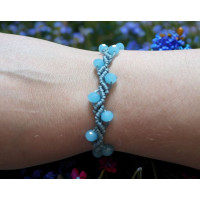 Macrame Beaded Bracelet in Blue, 2